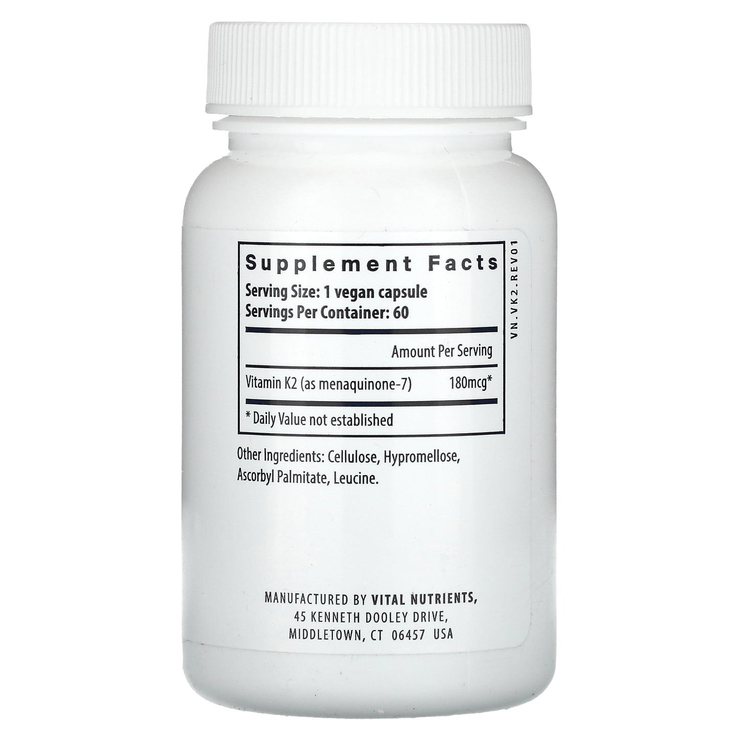 Vital Nutrients, Vitamin K2-7, 60 Vegan Capsules (180 mcg per Capsule)