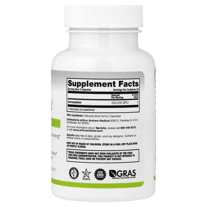 Arthur Andrew Medical, Serretia®, 60 Capsules (125,000 SPU per Capsule)