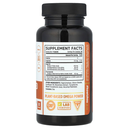 Zhou Nutrition, Plant-Based Omegas, 30 Capsules