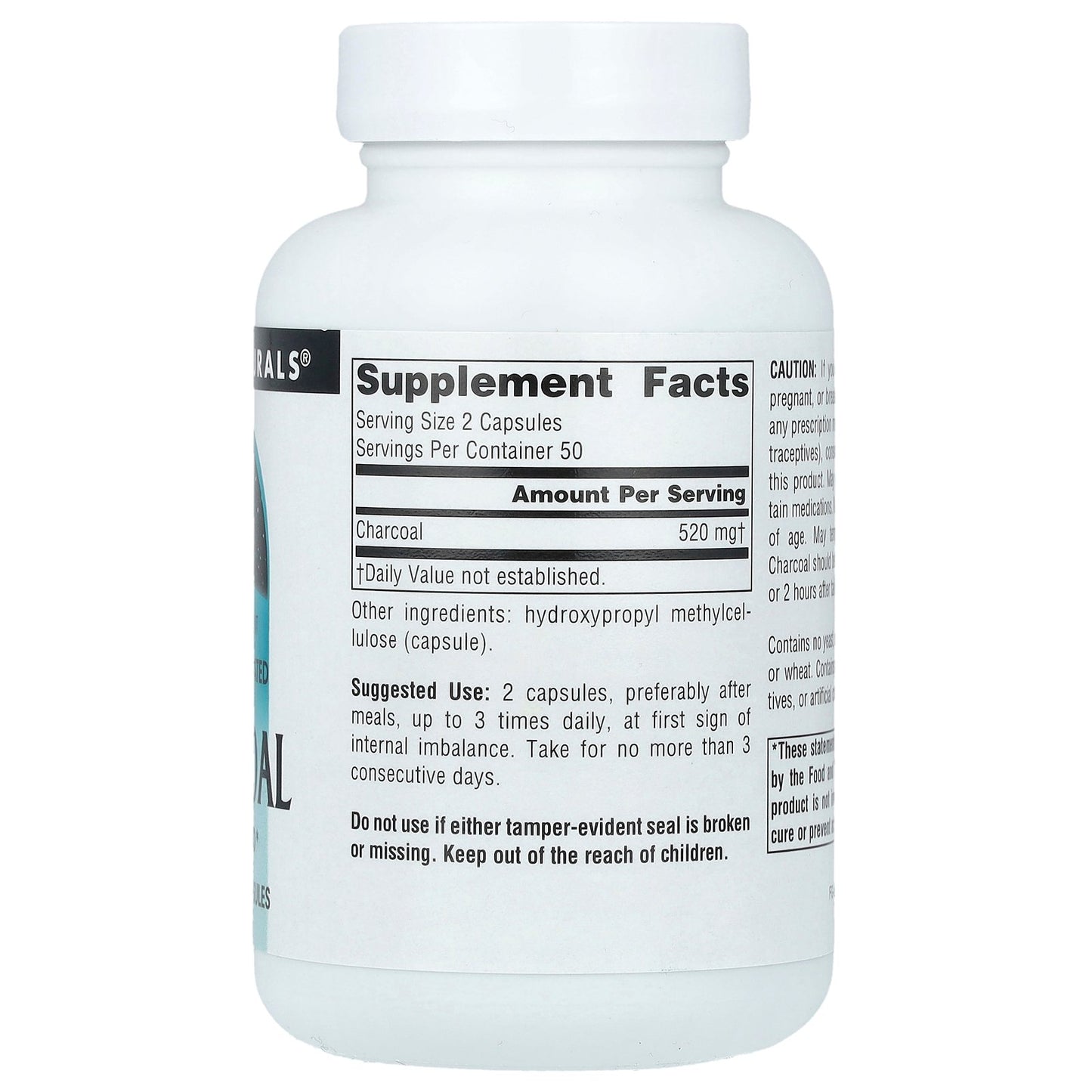 Source Naturals, 100% Pure Activated Charcoal, 260 mg , 100 Capsules