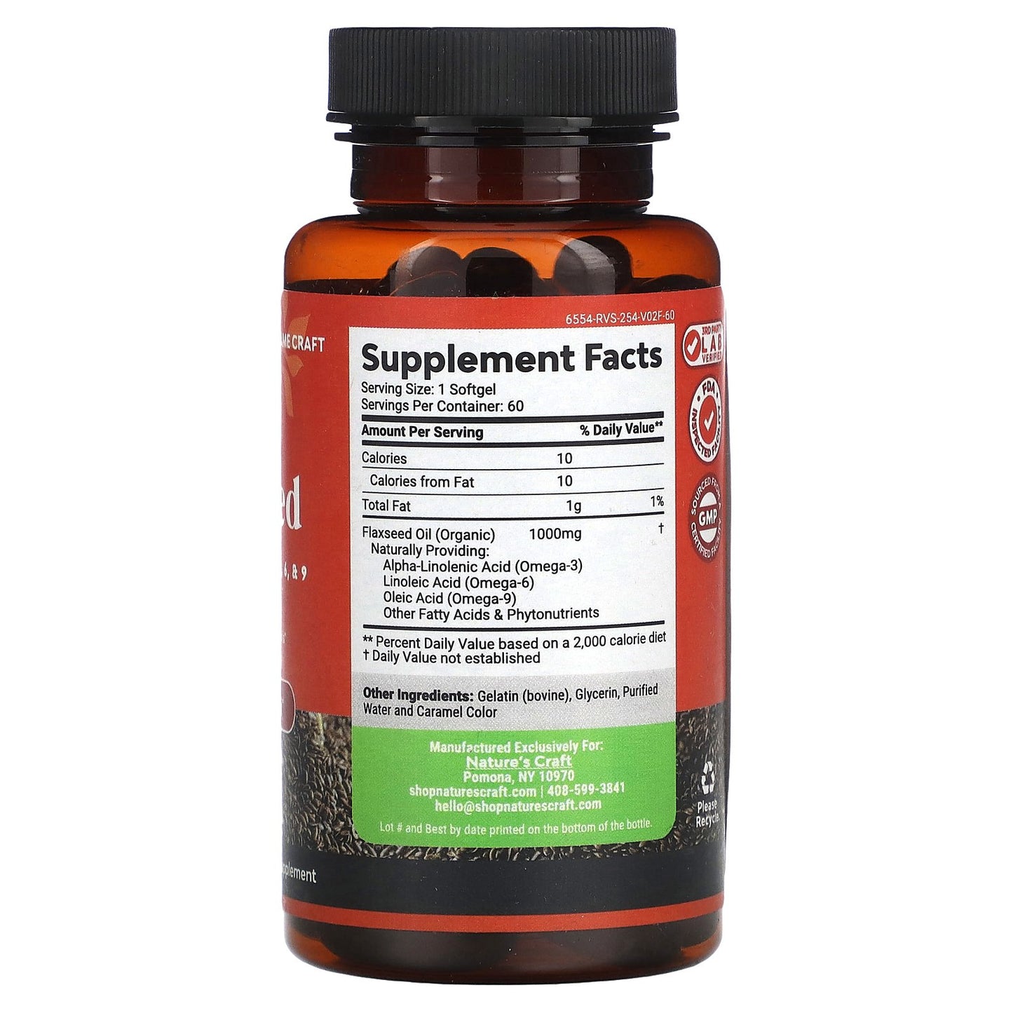 Nature's Craft, Flaxseed, 1,000 mg, 60 Softgels