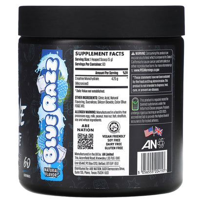 ABE, Creatine Monohydrate, Blue Razz, 4.25 g , 10.58 oz (300 g)