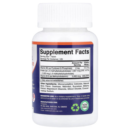 Vitamatic, Methyl B12 & Folate, Berry, 120 Fast Dissolve Tablets