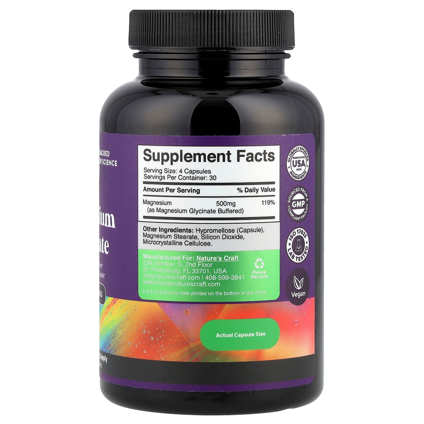 Nature's Craft, Magnesium Glycinate, 120 Capsules (125 mg per Capsule)