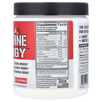 EVLution Nutrition, Creatine Energy™, Fruit Punch, 9.95 oz (282 g)