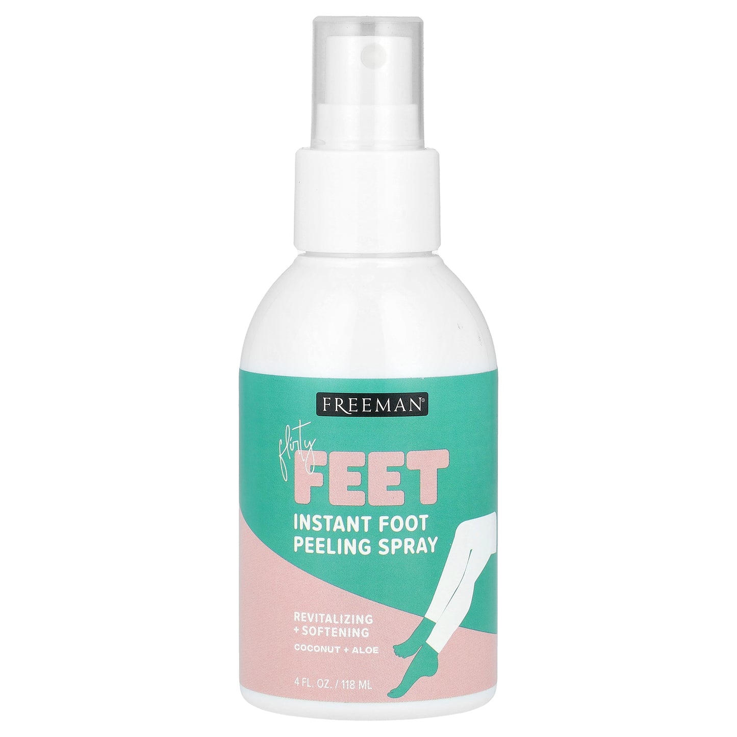 Freeman Beauty, Flirty Feet, Instant Foot Peeling Spray, Coconut + Aloe, 4 fl oz (118 ml)