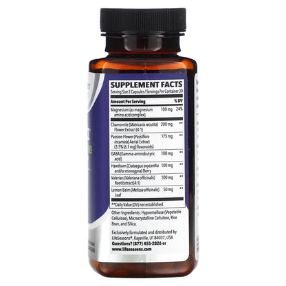 LifeSeasons, Rest-ZZZ, Melatonin-Free Sleep Support, 60 Veg Capsules