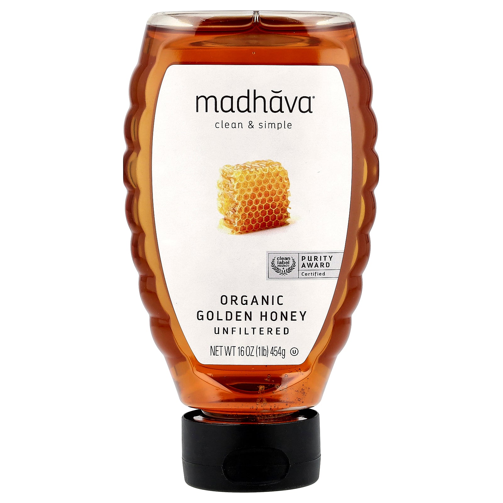 Madhava, Organic Golden Honey, Unfiltered, 16 oz (454 g)