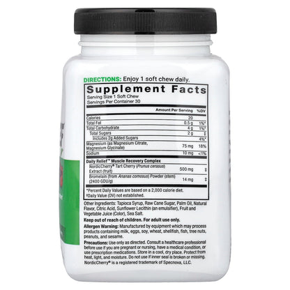 Force Factor, Daily Relief™, Muscle, Berry Cherry, 30 Soft Chews