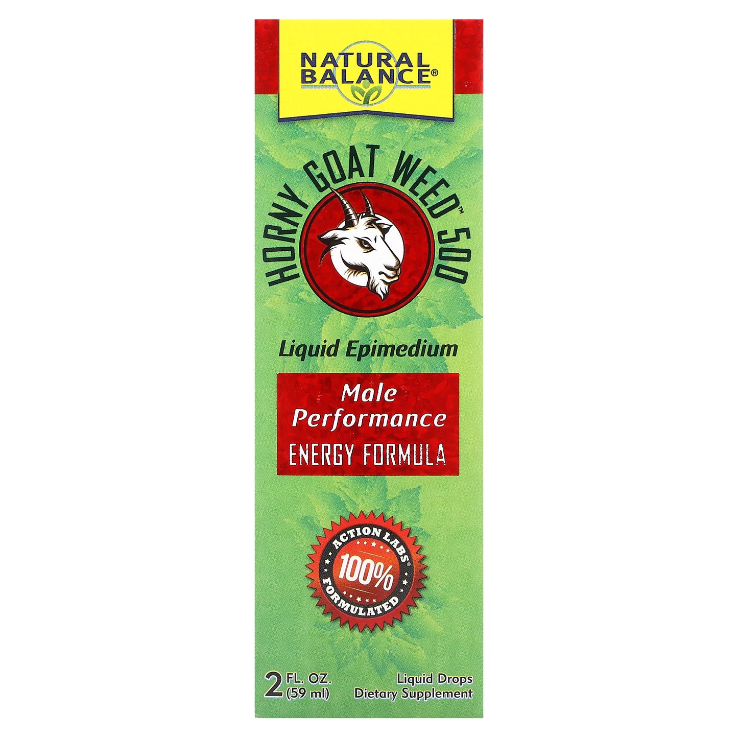 Natural Balance, Horny Goat Weed, Liquid Drops, Unflavored, 500 mg, 2 fl oz (59 ml)