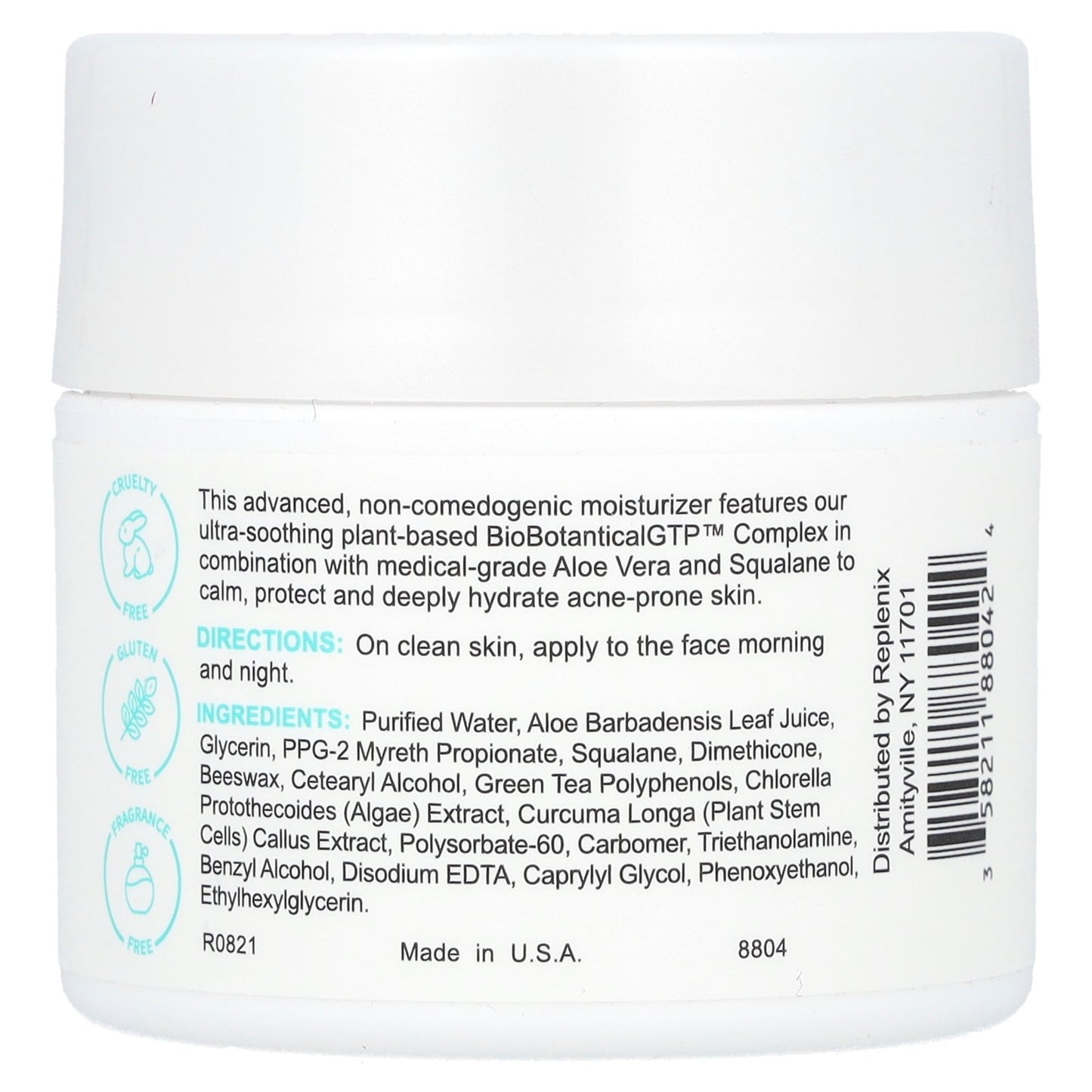 Replenix, Acne, Oil-Free Balancing Moisturizer, Fragrance Free, 2 oz (57 g)