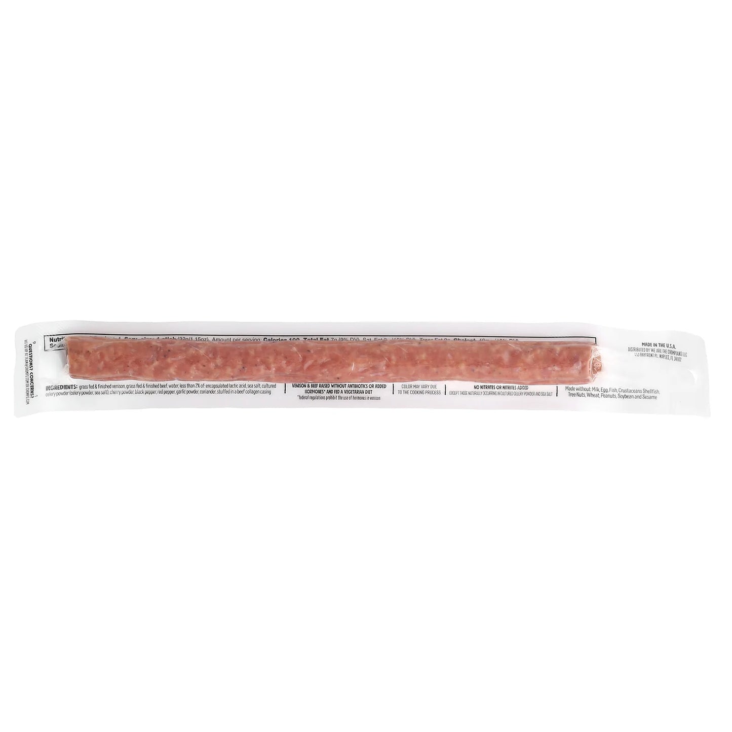 Chomps, Venison Stick with Beef Added, Mild, Salt & Pepper, 1.15 oz (32 g)