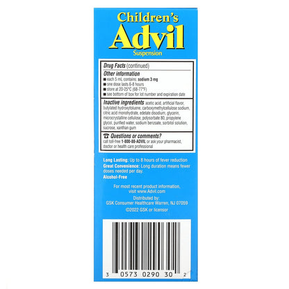 Children's Advil, Fever,  For Ages 2-11 Years, White Grape, 4 fl oz (120 ml)