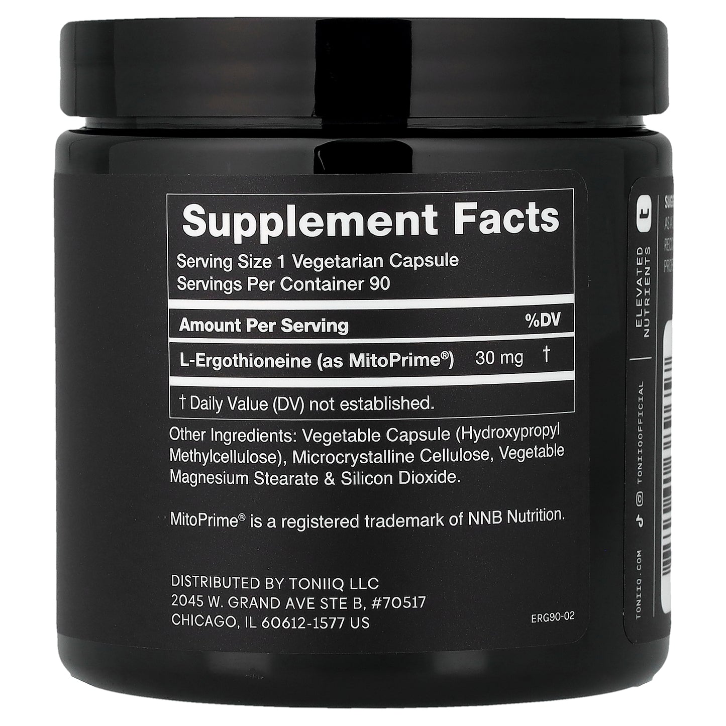 Toniiq, L-Ergothioneine, 30 mg , 90 Capsules