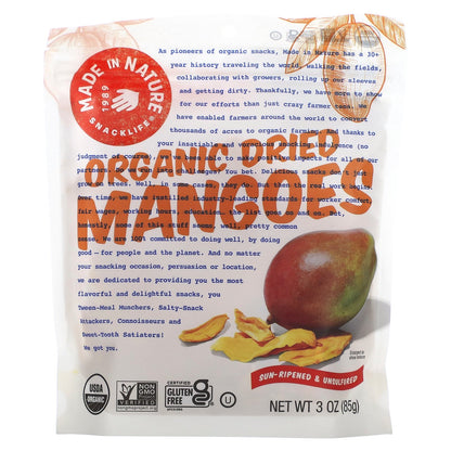 Made in Nature, Organic Dried Mangoes, Sour-Ripened & Unsulfured, 3 oz (85 g)