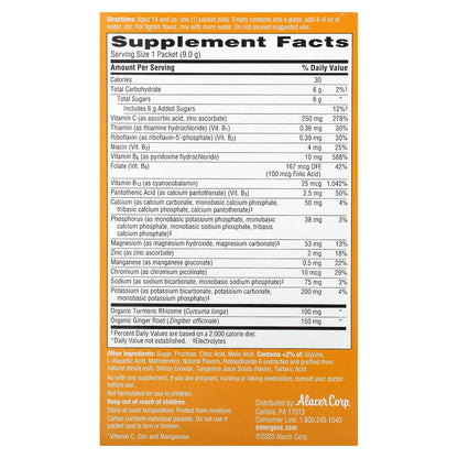 Emergen-C, Turmeric & Ginger, Citrus-Ginger, 18 Packets, 0.32 oz (9 g) Each