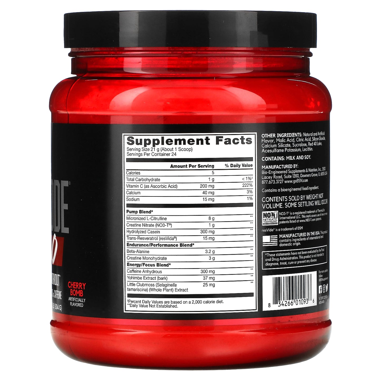 BSN, No-Xplode VASO, Ultimate Pump Pre-Workout, Cherry Bomb, 1.11 lb (504 g)