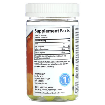 Trace, Quercetin Gummies, Mango, 250 mg, 60 Gummies (125 mg per Gummy)