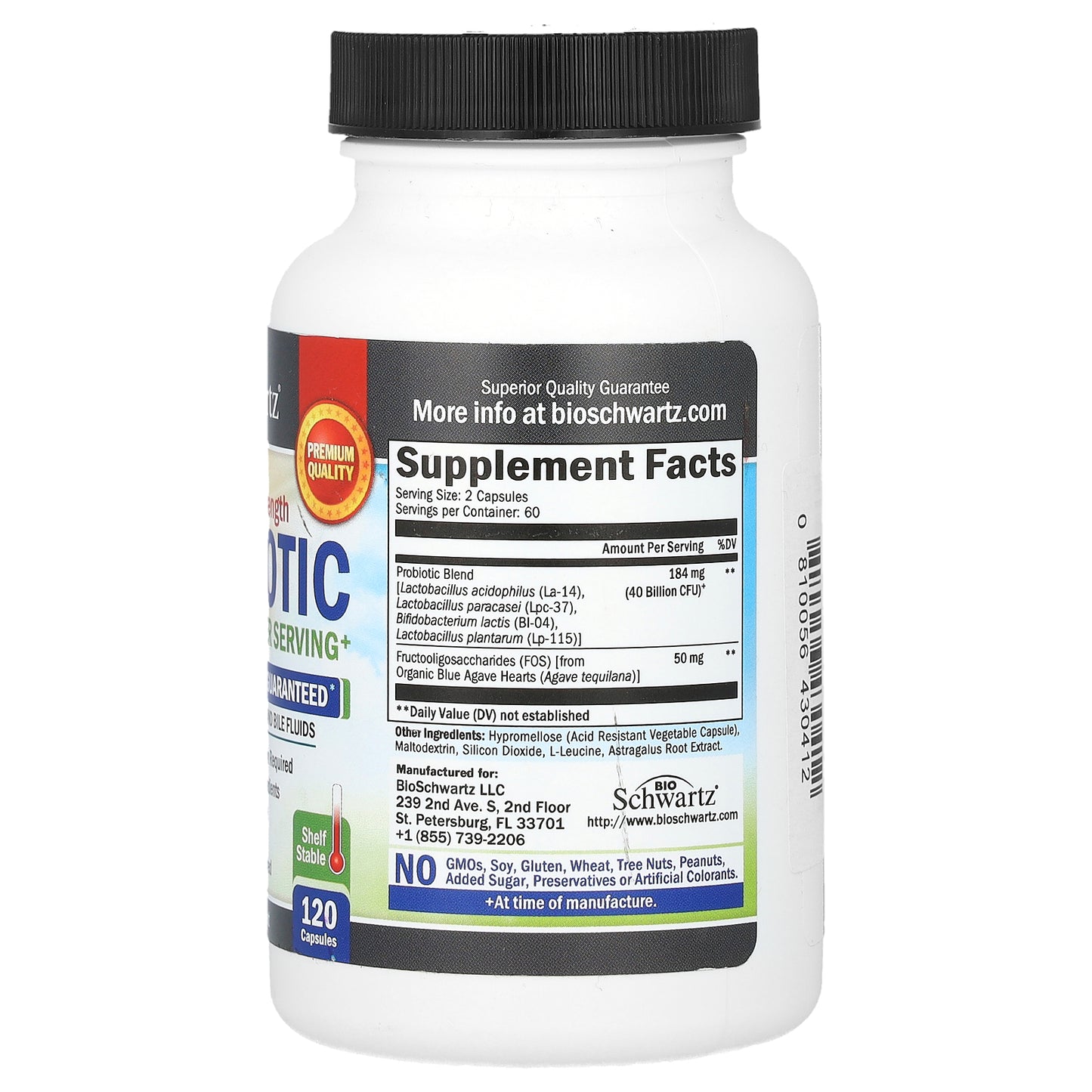 BioSchwartz, Advanced Strength Probiotic, 120 Capsules