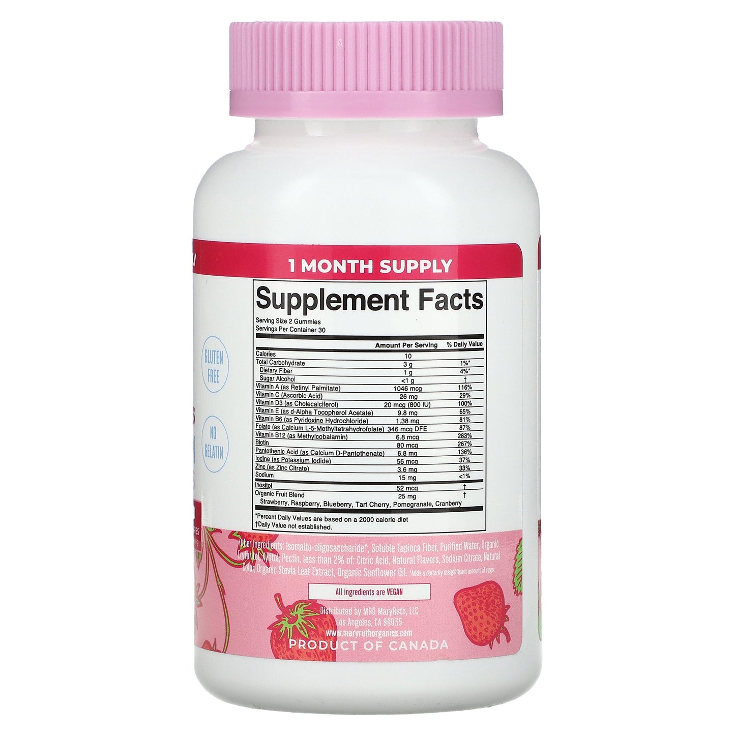 MaryRuth's, Women's Multivitamin Gummies, Strawberry , 60 Gummies