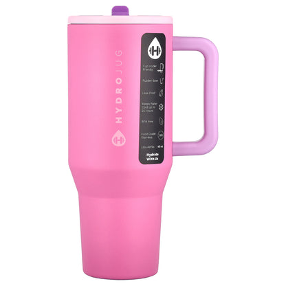 HydroJug, Traveler Tumbler, Pink Sugar, 40 oz