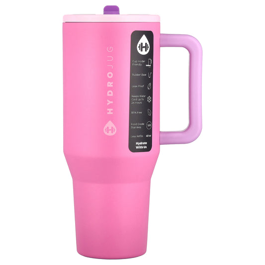 HydroJug, Traveler Tumbler, Pink Sugar, 40 oz