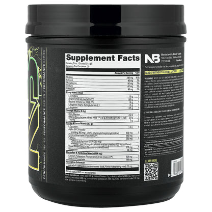 NutraBio, PRE-Workout, Lemon Burst, 1.38 lb (627 g)