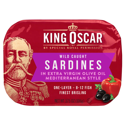 King Oscar, Wild Caught Sardines, Mediterranean Style, 3.75 oz (106 g)