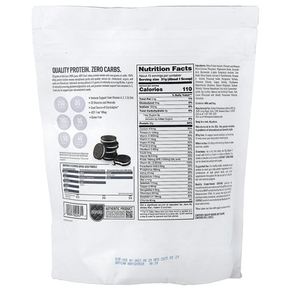 Isopure, Zero Carb Protein Powder, Cookies & Cream, 1.02 lb (465 g)