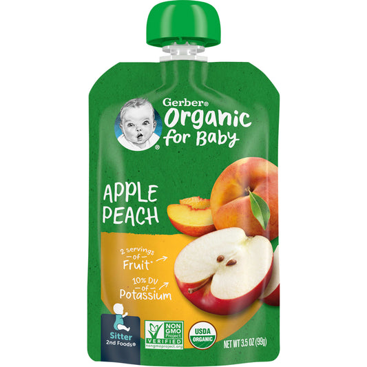 Gerber, Organic for Baby, 2nd Foods®, Apples Peach, 3.5 oz (99 g)