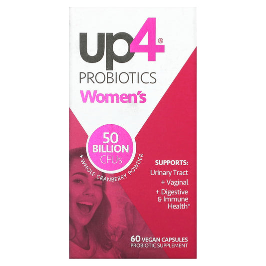 up4, Probiotics Women's, 50 Billion, 60 Vegan Capsules (25 Billion CFUs per Capsule)