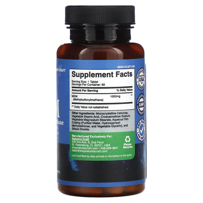 Nature's Craft, MSM, Maximum Strength, 1,000 mg, 60 Tablets