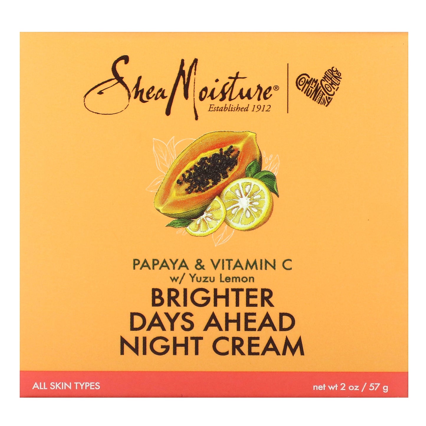 SheaMoisture, Brighter Days Ahead Night Cream, Papaya & Vitamin C w/ Yuzu Lemon, 2 oz (57 g)