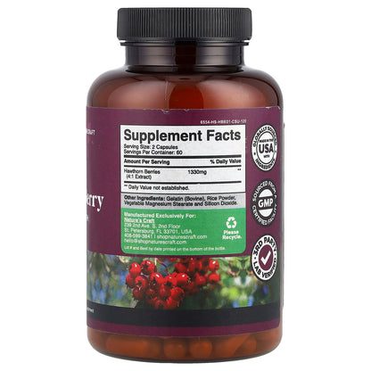 Nature's Craft, Hawthorn Berry, 120 Capsules (665 mg per Capsule)
