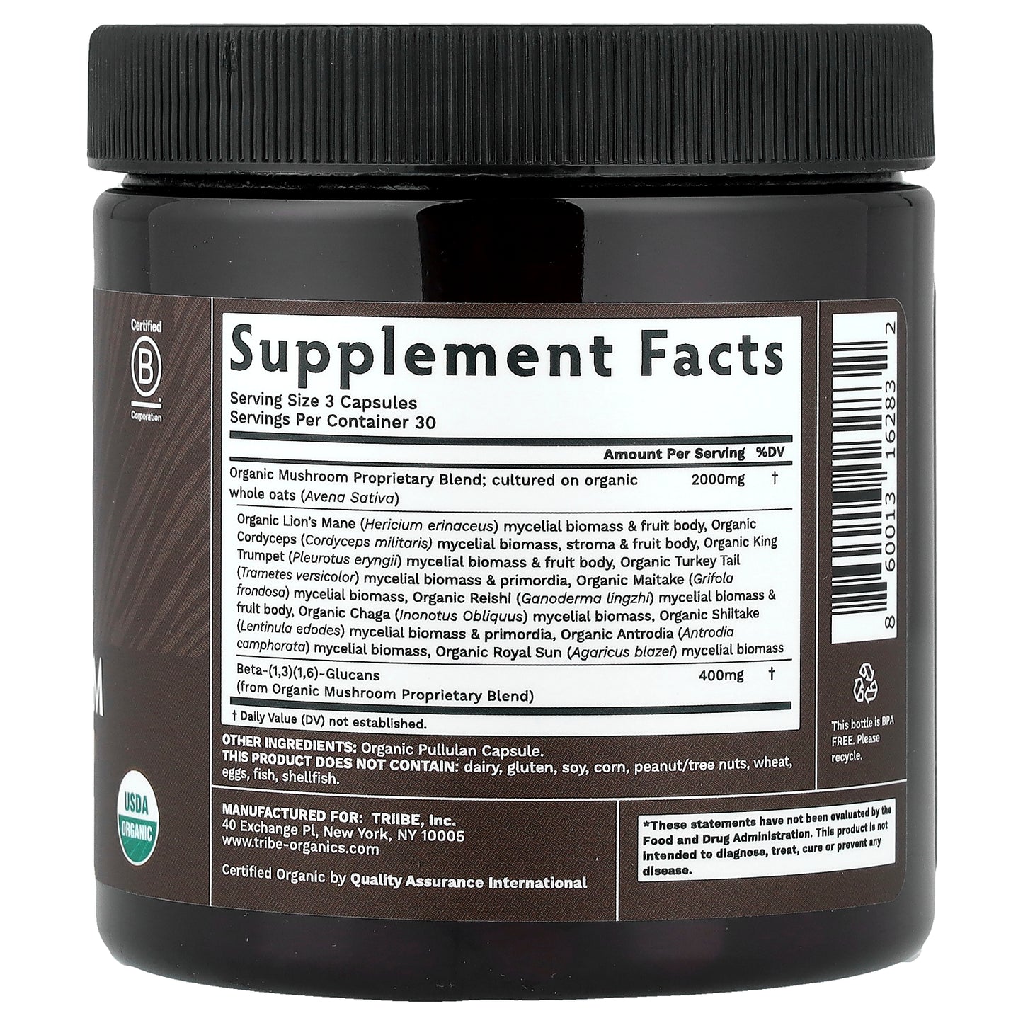 Tribe Organics, Mushroom Golden Blend, 90 Capsules