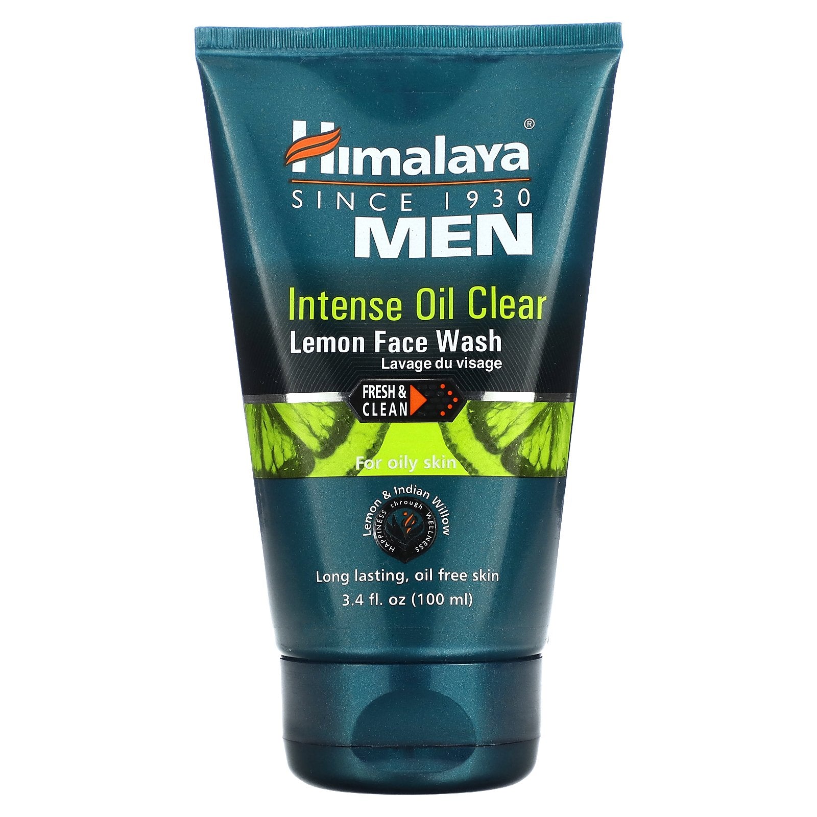 Himalaya, Men, Intense Oil Clear, Lemon Face Wash, 3.4 fl oz (100 ml)