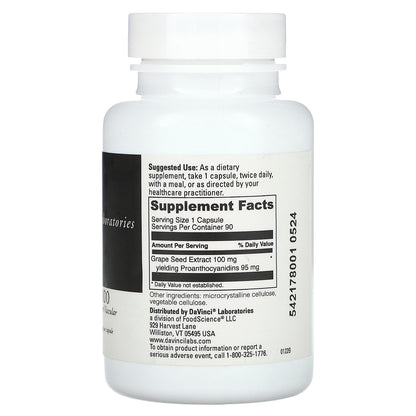 DaVinci Laboratories, Grape Seed-100, 100 mg, 90 Capsules