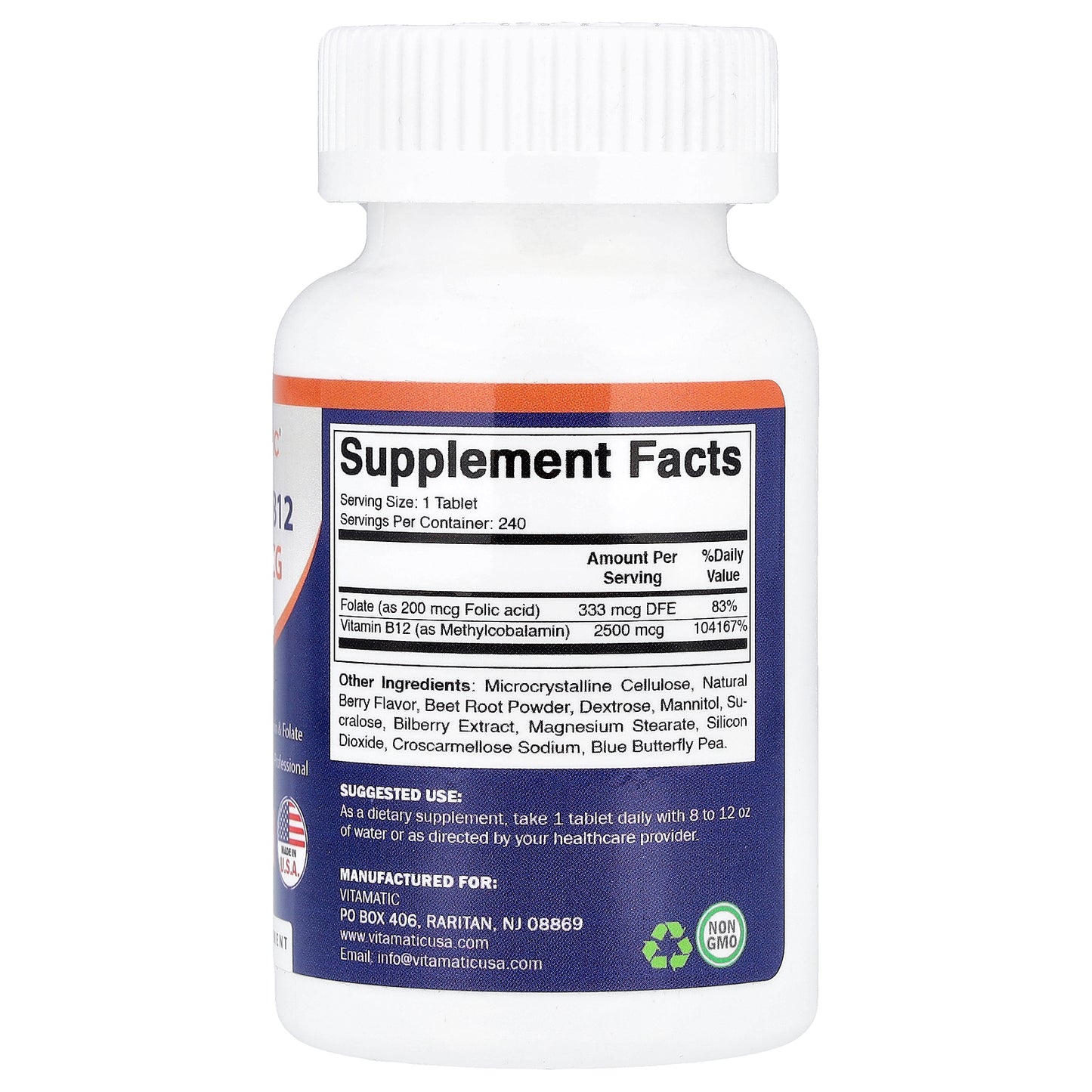 Vitamatic, Methyl B12, Natural Berry, 240 Fast Dissolve Tablets