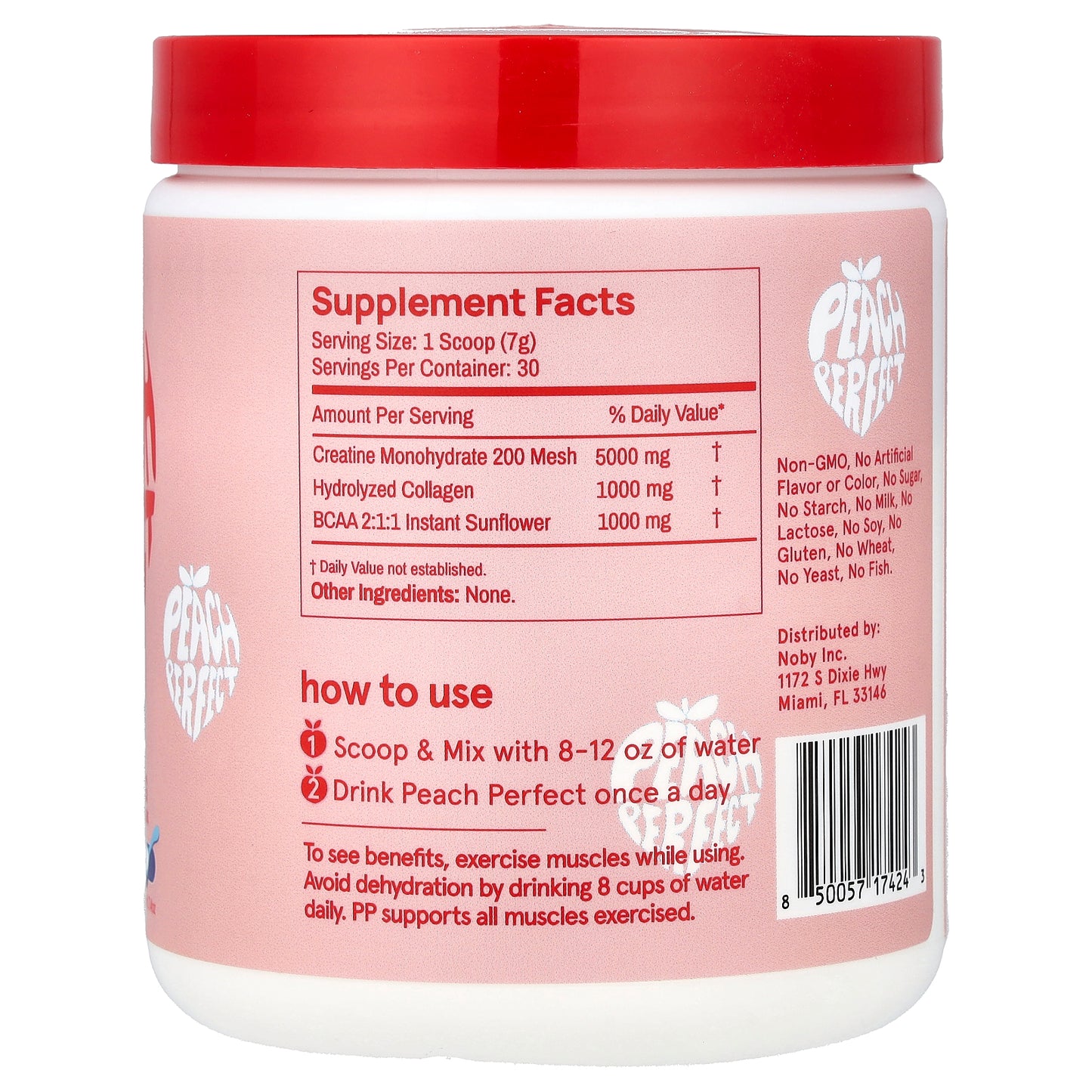 Peach Perfect, Creatine, Unflavored, 7.4 oz