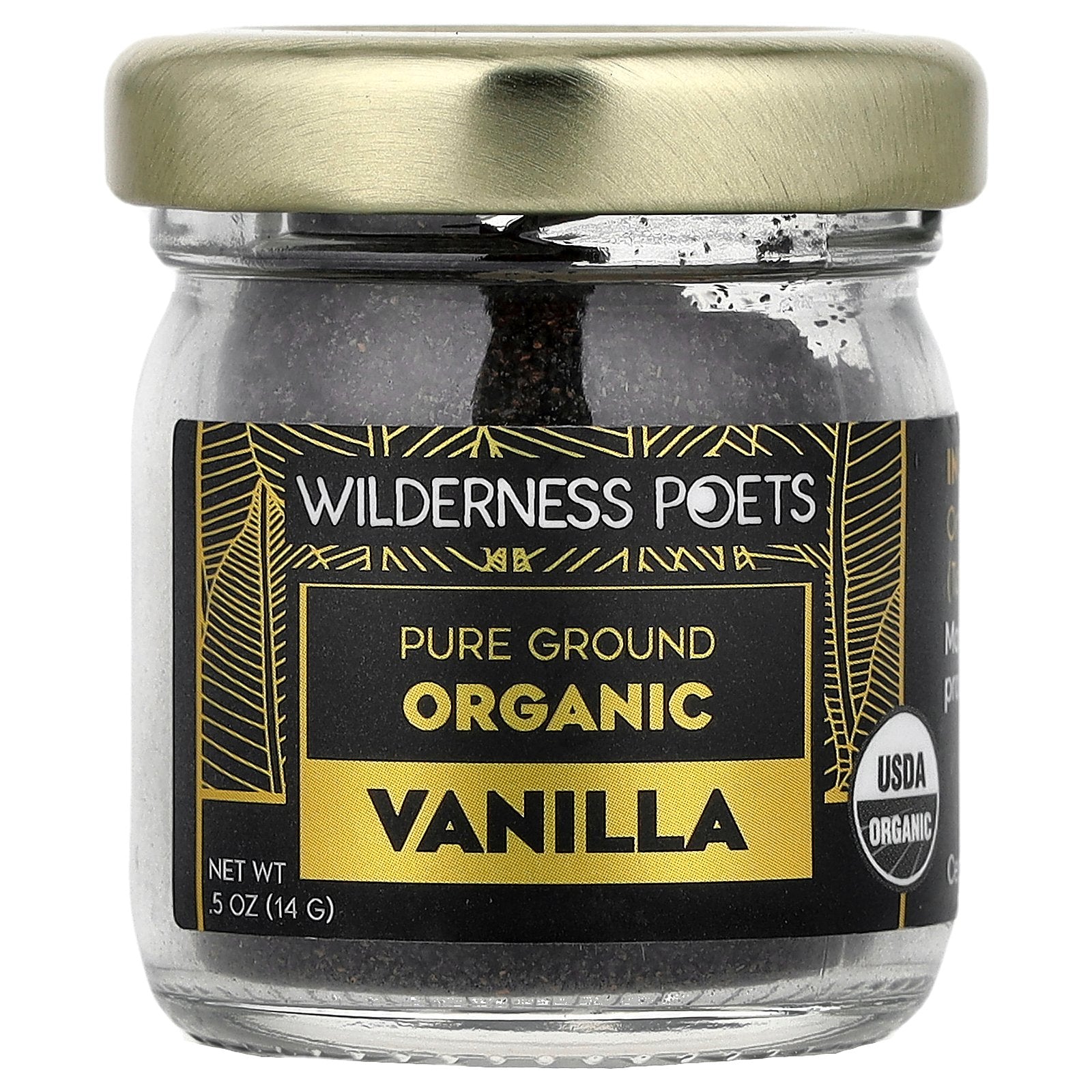 Wilderness Poets, Pure Ground Organic Vanilla, 0.5 oz (14 g)