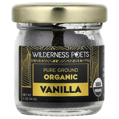 Wilderness Poets, Pure Ground Organic Vanilla, 0.5 oz (14 g)