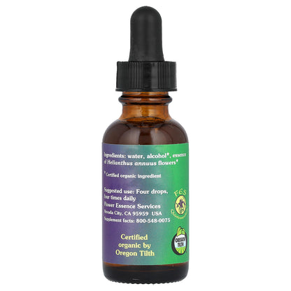 Flower Essence Services, Sunflower, Flower Essence, 1 fl oz (30 ml)