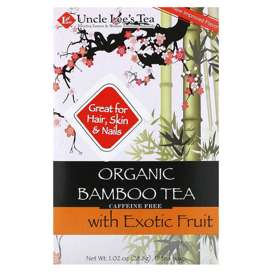 Uncle Lee's Tea, Organic Bamboo Tea With Exotic Fruit, Caffeine Free, 18 Tea Bags, 1.02 oz (28.8 g)