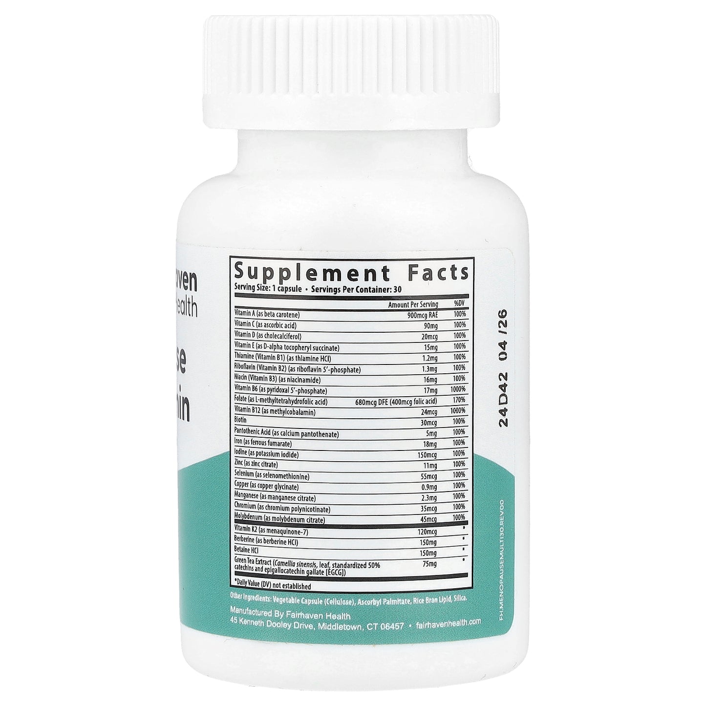 Fairhaven Health, Menopause Multivitamin Essentials , 30 Capsules