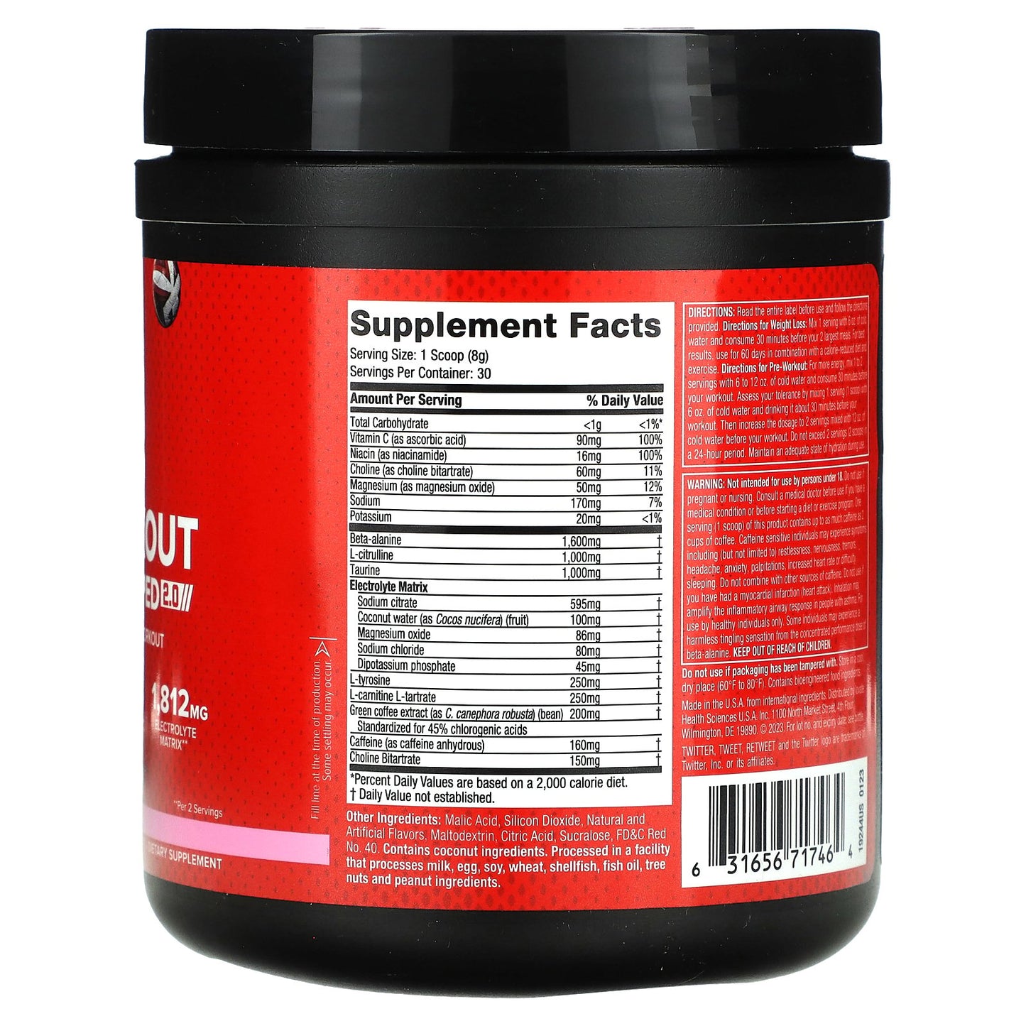 SIXSTAR, Pre-Workout Explosion Ripped 2.0, Watermelon, 8.47 oz (240 g)