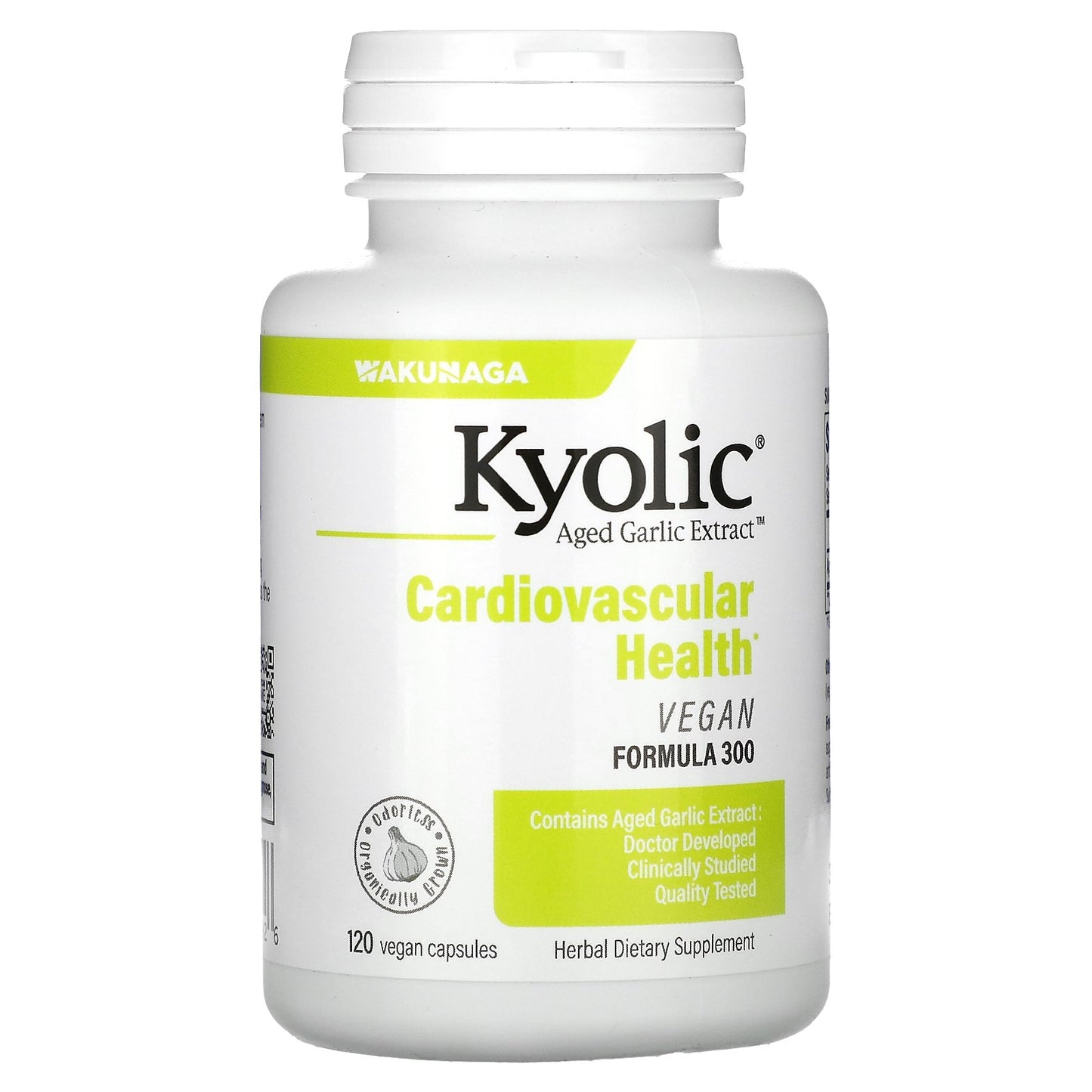 Kyolic, Aged Garlic Extract, Cardiovascular Health, Vegan Formula 300, 120 Vegan Capsules (300 mg per Capsule)