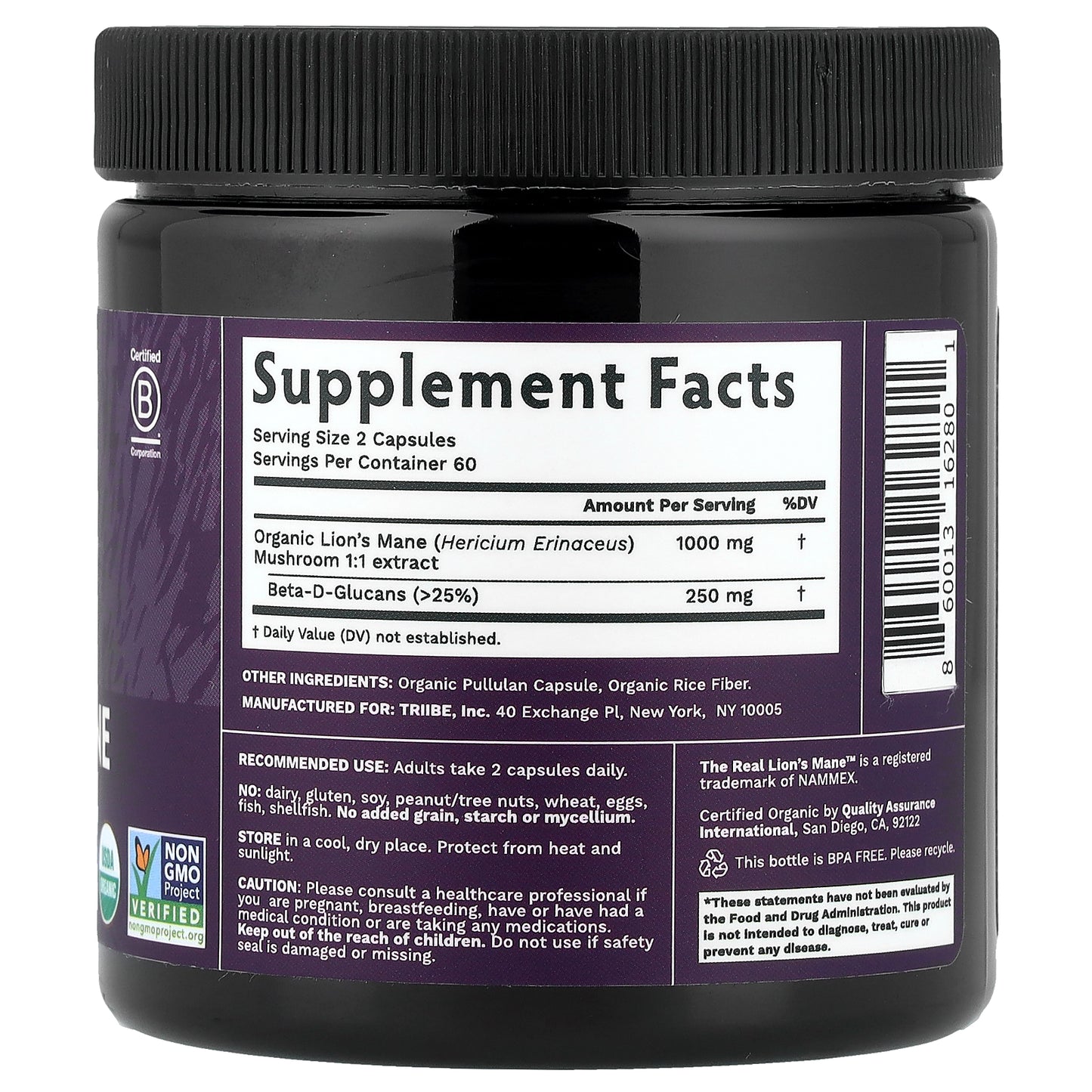 Tribe Organics, Lion's Mane Mushroom, 120 Capsules