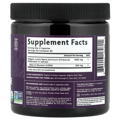 Tribe Organics, Lion's Mane Mushroom, 120 Capsules