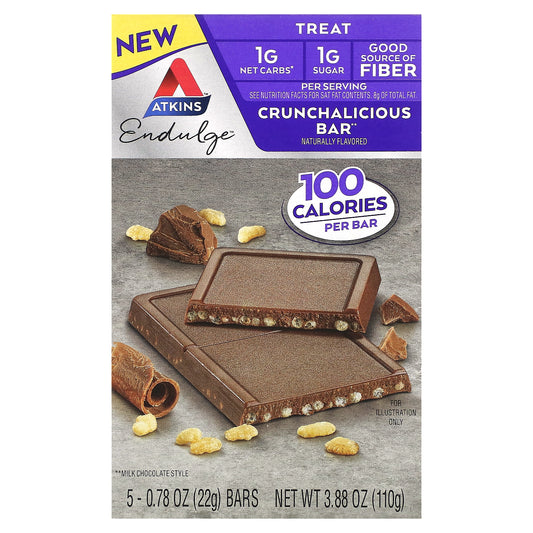 Atkins, Endulge, Crunchalicious Bar, 5 Bars, 0.78 oz (22 g) Each