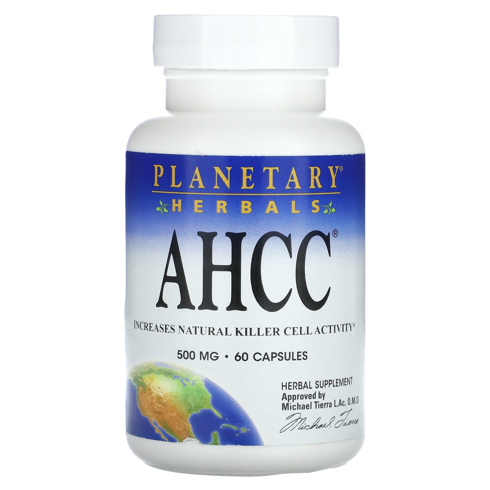 Planetary Herbals, AHCC, 500 mg, 60 Capsules (250 mg per Capsule)